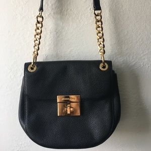Michael Kors cross body black leather purse